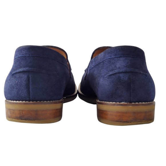 Duke + Dexter Men\'s Buckle Strap Blue Suede Loafers Size 11M main image 4